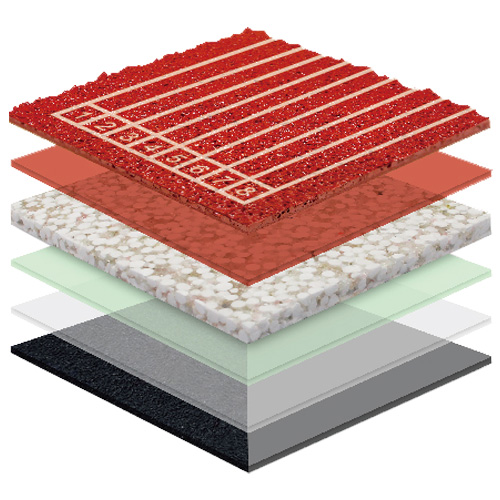 通州无缝预制型塑胶跑道非渗水TPR喷面方案二